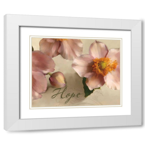 Hope White Modern Wood Framed Art Print with Double Matting by Tanner, Jan
