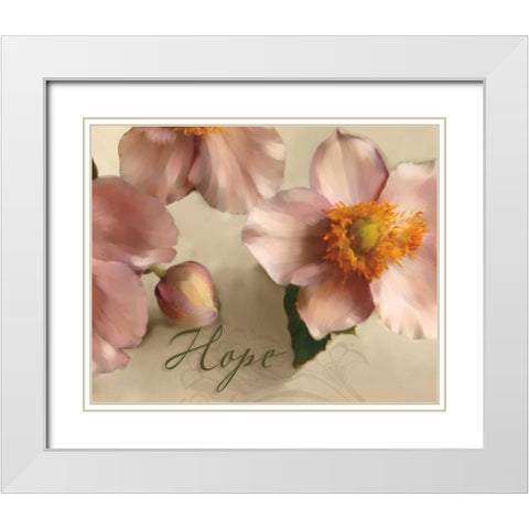 Hope White Modern Wood Framed Art Print with Double Matting by Tanner, Jan