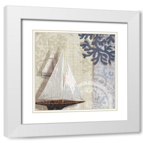Sailing Adventure I White Modern Wood Framed Art Print with Double Matting by Venter, Tandi