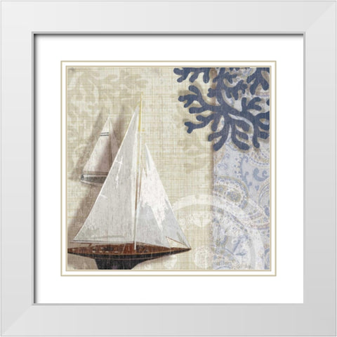 Sailing Adventure I White Modern Wood Framed Art Print with Double Matting by Venter, Tandi