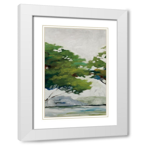 Late Summer Trees I White Modern Wood Framed Art Print with Double Matting by Ellens, Jacqueline