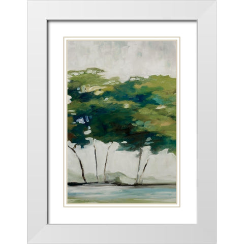 Late Summer Trees II White Modern Wood Framed Art Print with Double Matting by Ellens, Jacqueline