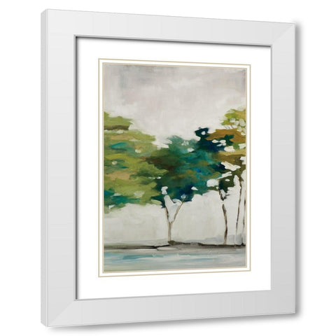 Late Summer Trees III White Modern Wood Framed Art Print with Double Matting by Ellens, Jacqueline