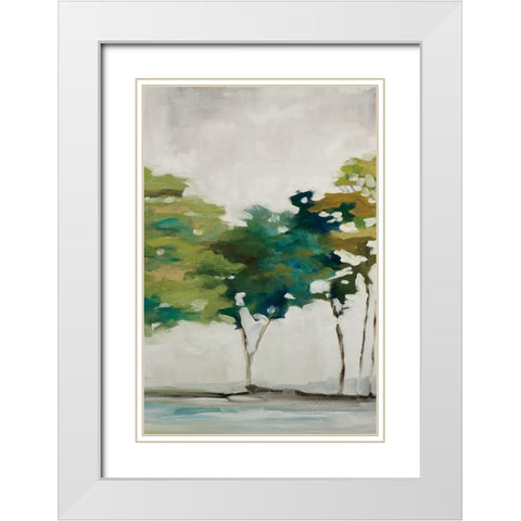 Late Summer Trees III White Modern Wood Framed Art Print with Double Matting by Ellens, Jacqueline