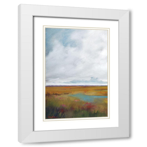 Sunset Over The Marsh I White Modern Wood Framed Art Print with Double Matting by Jackson, Victoria