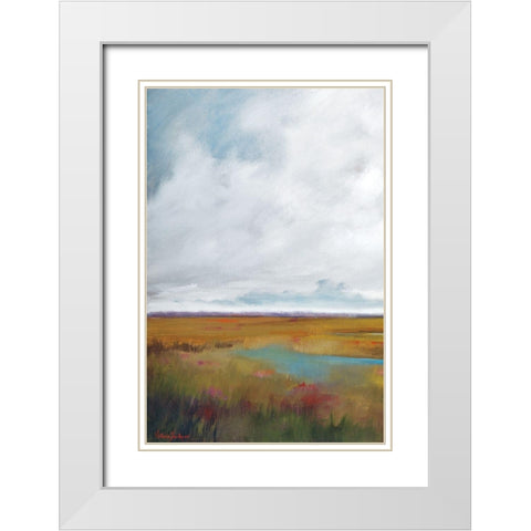 Sunset Over The Marsh I White Modern Wood Framed Art Print with Double Matting by Jackson, Victoria