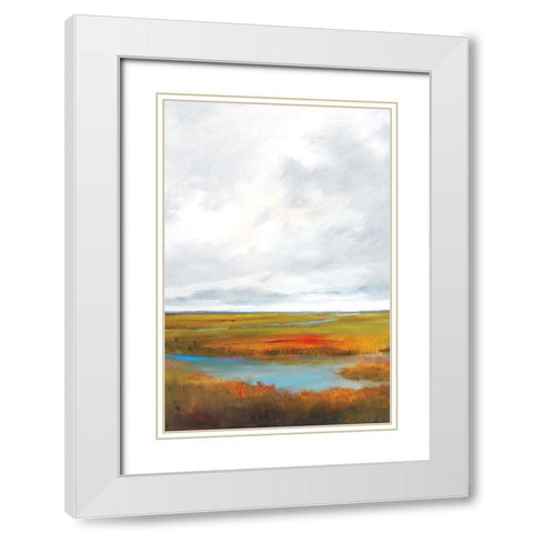 Sunset Over The Marsh II White Modern Wood Framed Art Print with Double Matting by Jackson, Victoria