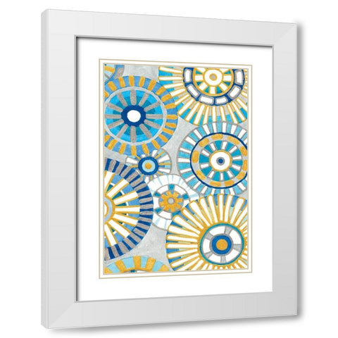 Circle Delight B White Modern Wood Framed Art Print with Double Matting by Banks, Debbie