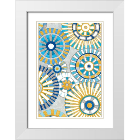 Circle Delight B White Modern Wood Framed Art Print with Double Matting by Banks, Debbie