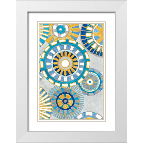 Circle Delight C White Modern Wood Framed Art Print with Double Matting by Banks, Debbie