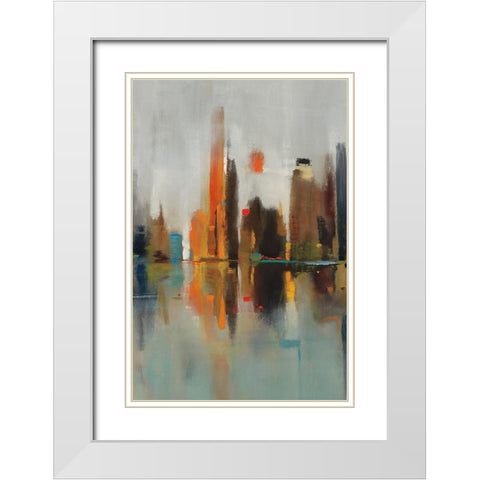 Golden Harbor II White Modern Wood Framed Art Print with Double Matting by Jackson, Victoria