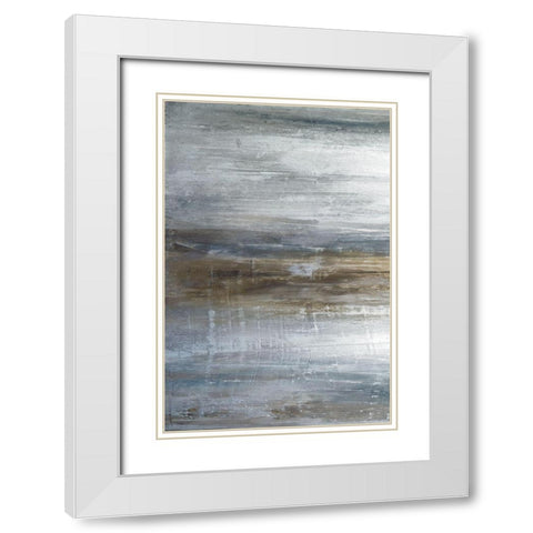 Mirage A White Modern Wood Framed Art Print with Double Matting by Fontaine, Stephane