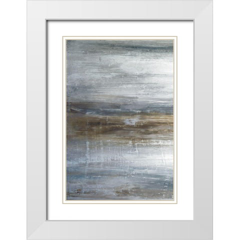 Mirage A White Modern Wood Framed Art Print with Double Matting by Fontaine, Stephane