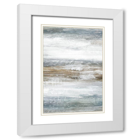 Mirage B White Modern Wood Framed Art Print with Double Matting by Fontaine, Stephane