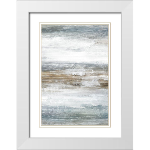 Mirage B White Modern Wood Framed Art Print with Double Matting by Fontaine, Stephane