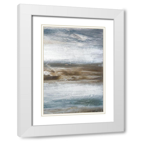 Mirage C White Modern Wood Framed Art Print with Double Matting by Fontaine, Stephane