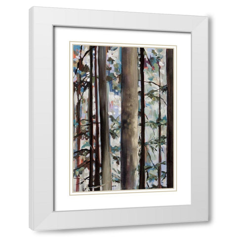 Whispering of the Branches I White Modern Wood Framed Art Print with Double Matting by Meyers, Rebecca