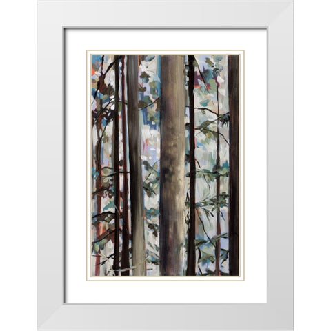 Whispering of the Branches I White Modern Wood Framed Art Print with Double Matting by Meyers, Rebecca