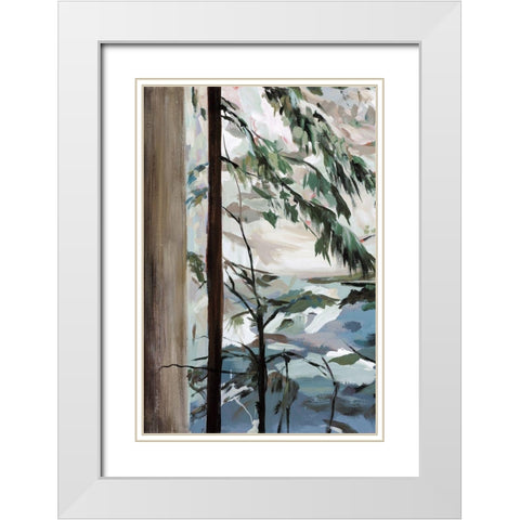 Whispering of the Branches II White Modern Wood Framed Art Print with Double Matting by Meyers, Rebecca