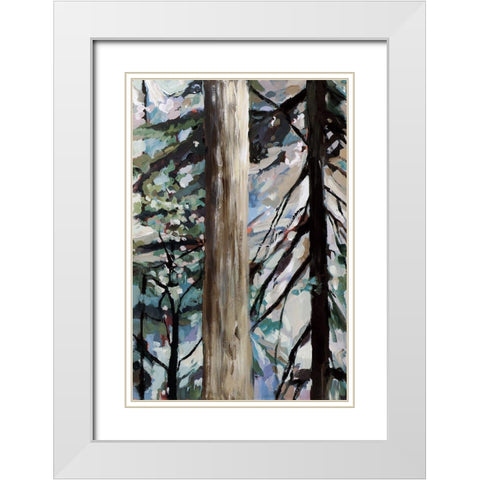 Whispering of the Branches III White Modern Wood Framed Art Print with Double Matting by Meyers, Rebecca