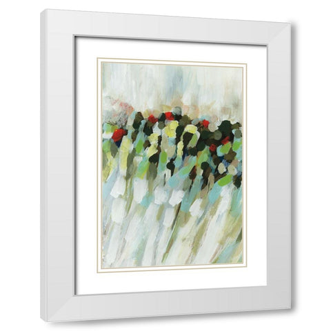 Poppy Swirls I White Modern Wood Framed Art Print with Double Matting by Parker, Karen Lorena