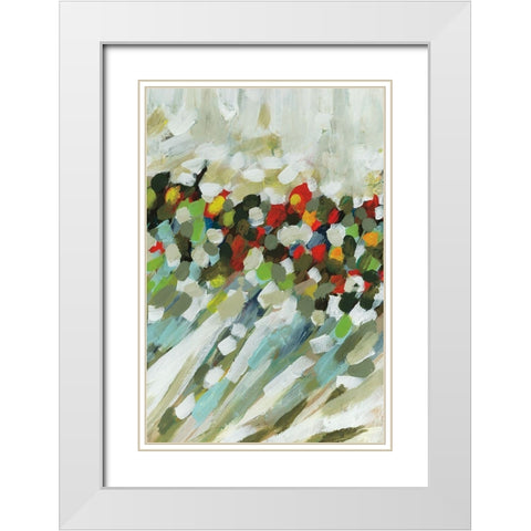 Poppy Swirls III White Modern Wood Framed Art Print with Double Matting by Parker, Karen Lorena