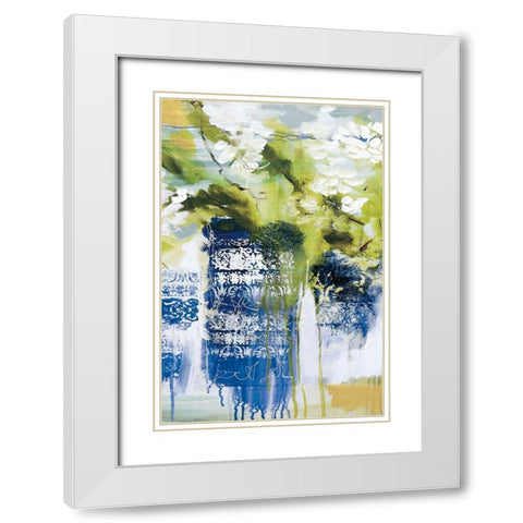 Blue Wrens II White Modern Wood Framed Art Print with Double Matting by Jones, A.