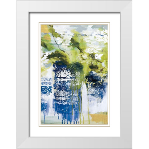 Blue Wrens II White Modern Wood Framed Art Print with Double Matting by Jones, A.