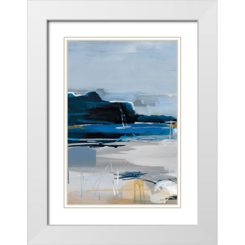 Land and Sea I White Modern Wood Framed Art Print with Double Matting by Fitzsimmons, A.