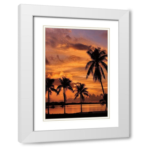 Tropical Sunsets B White Modern Wood Framed Art Print with Double Matting by Jones, Mike