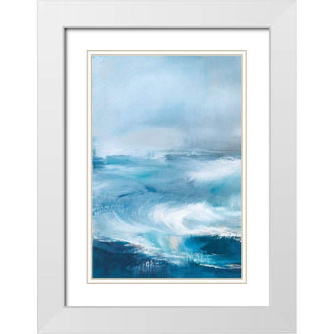 Storm Surf I White Modern Wood Framed Art Print with Double Matting by Parent, Joanne