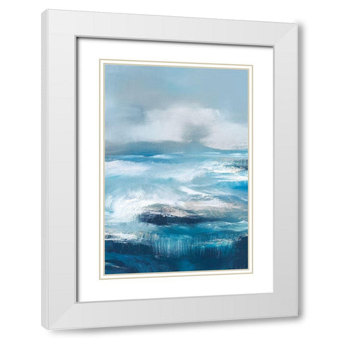 Storm Surf II White Modern Wood Framed Art Print with Double Matting by Parent, Joanne
