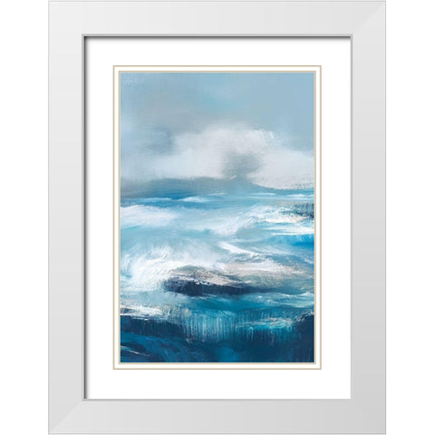 Storm Surf II White Modern Wood Framed Art Print with Double Matting by Parent, Joanne