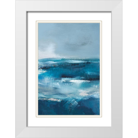 Storm Surf III White Modern Wood Framed Art Print with Double Matting by Parent, Joanne