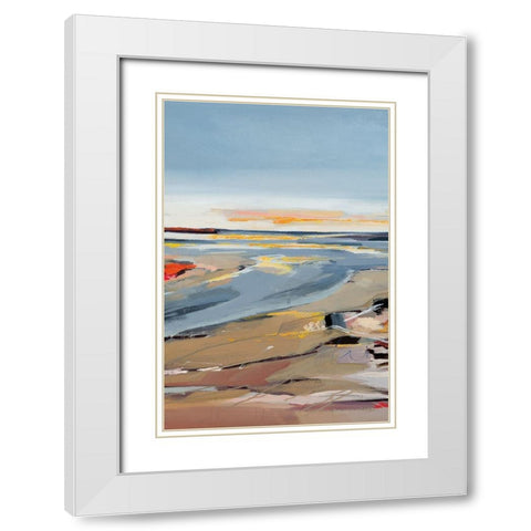 The Beach II White Modern Wood Framed Art Print with Double Matting by Fitzsimmons, A.