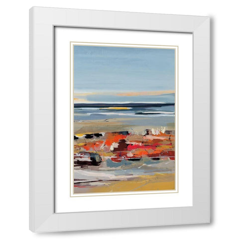 The Beach III White Modern Wood Framed Art Print with Double Matting by Fitzsimmons, A.