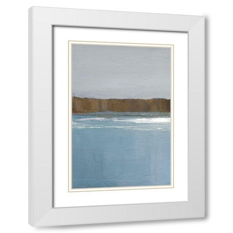 Lulworth Cove I White Modern Wood Framed Art Print with Double Matting by Gold, Caroline