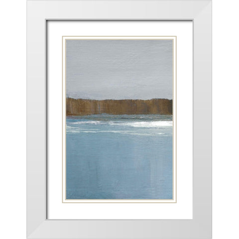 Lulworth Cove I White Modern Wood Framed Art Print with Double Matting by Gold, Caroline