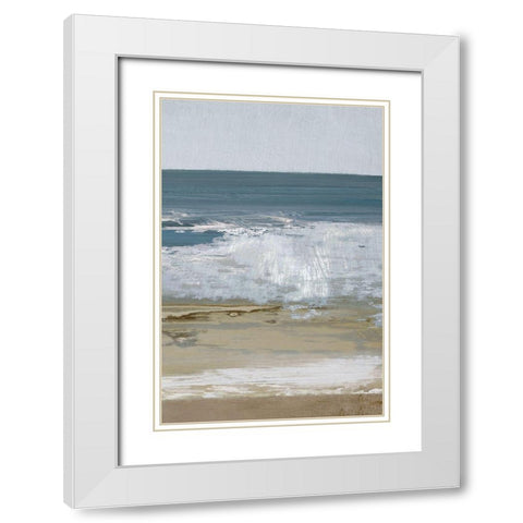Spindrift 2 C White Modern Wood Framed Art Print with Double Matting by Gold, Caroline