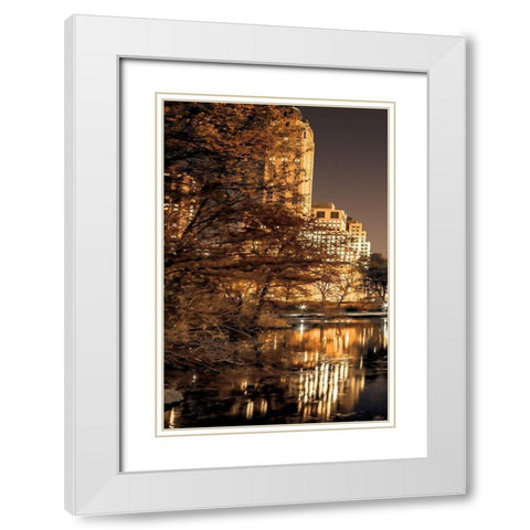 Central Park Glow I White Modern Wood Framed Art Print with Double Matting by Frank, Assaf