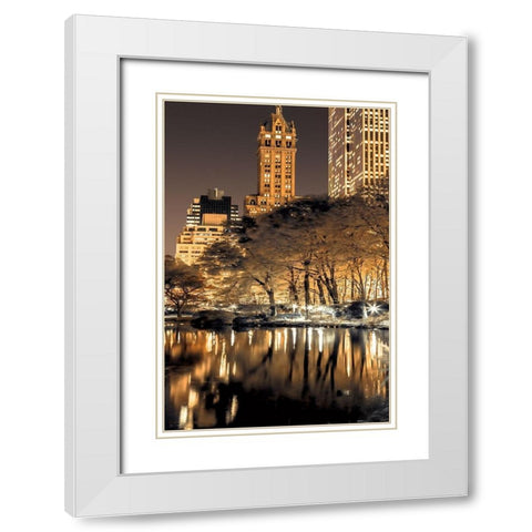 Central Park Glow II White Modern Wood Framed Art Print with Double Matting by Frank, Assaf