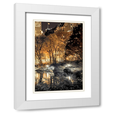 Central Park Glow III White Modern Wood Framed Art Print with Double Matting by Frank, Assaf