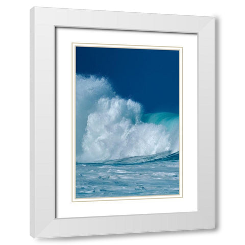 Breaking Waves I White Modern Wood Framed Art Print with Double Matting by Frates, Dennis