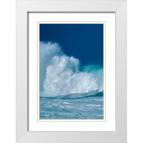 Breaking Waves I White Modern Wood Framed Art Print with Double Matting by Frates, Dennis