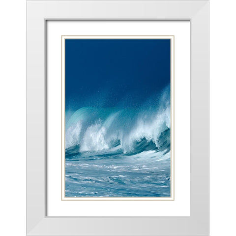 Breaking Waves II White Modern Wood Framed Art Print with Double Matting by Frates, Dennis