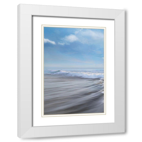 Seafoam I White Modern Wood Framed Art Print with Double Matting by Celebrate Life Gallery