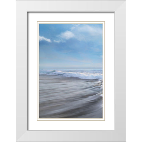Seafoam I White Modern Wood Framed Art Print with Double Matting by Celebrate Life Gallery