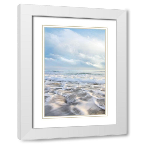 Seafoam II White Modern Wood Framed Art Print with Double Matting by Celebrate Life Gallery