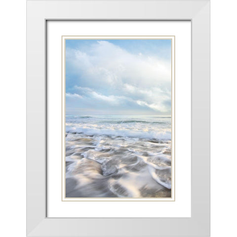 Seafoam II White Modern Wood Framed Art Print with Double Matting by Celebrate Life Gallery