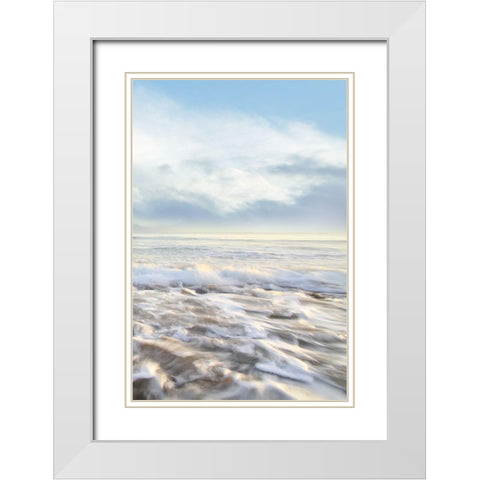 Seafoam III White Modern Wood Framed Art Print with Double Matting by Celebrate Life Gallery